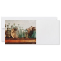 Row of Medicine Bottles Rack Card Design