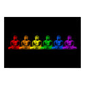 Row of Rainbow Buddhas posters by rainbowthree Row of Rainbow Buddhas posters