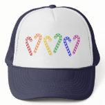 Row of Rainbow Candy Canes Trucker Hats