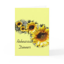 Row of Sunflowers Rehearsal Dinner Invitation Card