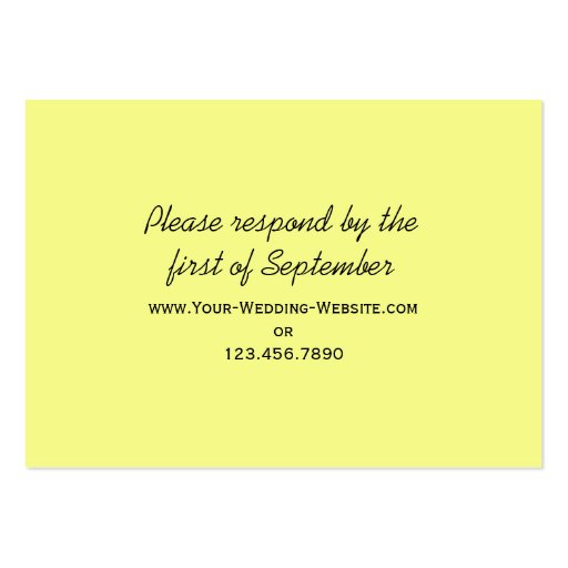 Row of Sunflowers Wedding RSVP Response Card Business Card Template (back side)