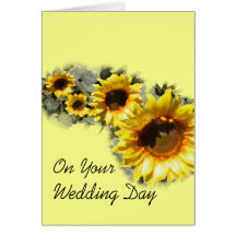 Row of Sunflowers Your Wedding Day Card