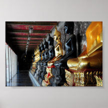 Row of Thai Buddha images Poster