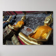 Row of Thai Buddha images Poster
