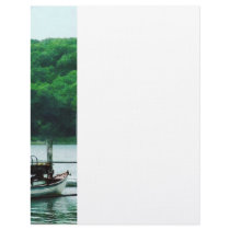 Rowboat Tied To Dock Mystic CT Letterhead