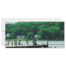 Rowboat Tied To Dock Mystic CT Customized Rack Card