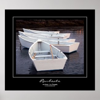 Rowboats Black Border Poster