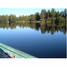 Rowing Boat On Still Lake Photo Cut Out