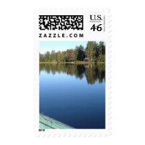 Rowing Boat On Still Lake postage