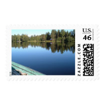Rowing Boat On Still Lake postage