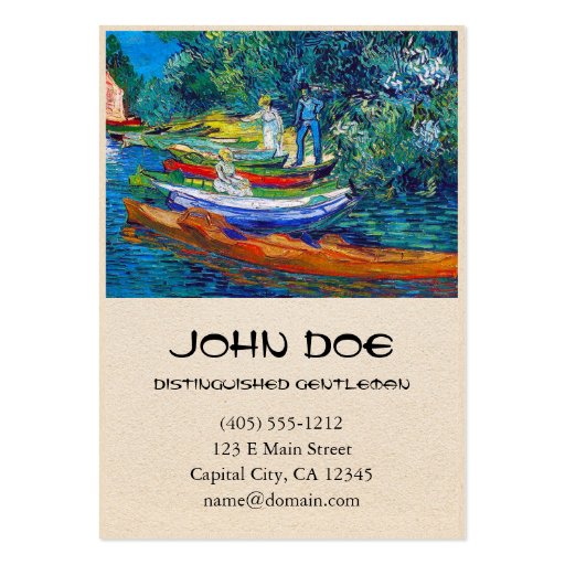 Rowing Boats on the Banks of the Oise Business Card (front side)