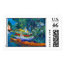 Rowing Boats on the Banks of the Oise Stamp