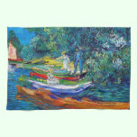 Rowing Boats on the Banks of the Oise kitchen towels