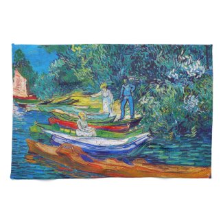 Rowing Boats on the Banks of the Oise Towels