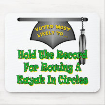 Rowing Kayak In Circles Mousepads