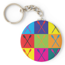 Rowing Pop Art Keychain