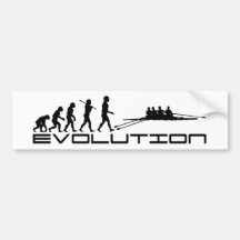 Rowing Rower Water Sport Evolution Art Bumper Stickers