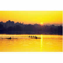 Rowing Training At Sunset Acrylic Cut Out