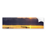 Rowing Training At Sunset Bumper Stickers