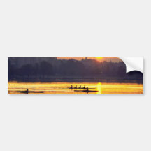 Rowing Training At Sunset Bumper Stickers