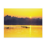 Rowing Training At Sunset Post Card
