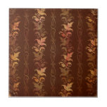 Rows of Lovely Fall Leaves Ceramic Tile