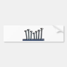 Rows of screws bumper sticker
