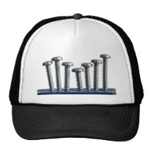 Rows of screws mesh hats