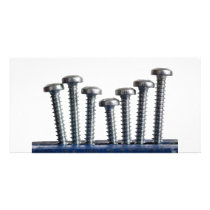 Rows of screws custom photo card