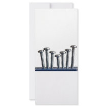 Rows of screws custom rack cards
