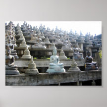Rows of Sri Lankan Buddhas and stulpas Posters