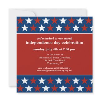 Rows of Stars Independence Day invitation invitation