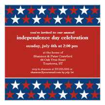 Rows of Stars Independence Day invitation