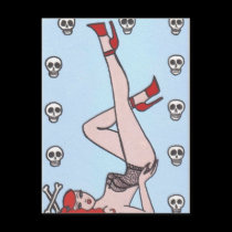 Roxie Skulls Postcard