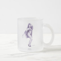 "ROXY"  Pinup girl frosted coffee mug