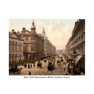 Royal Avenue Belfast, Northern Ireland, early 1900's print