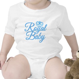 Royal Baby in Blue with Crown Baby Bodysuit