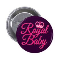 Royal Baby in Pink with Crown buttons