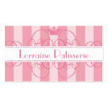 Royal Bakery Pink Calligraphy Crown Business Cards