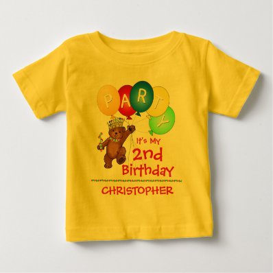 Royal Bear 2nd Birthday Party Custom T Shirt