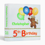 Royal Bear 5th Birthday Party Memories 1 Inch Vinyl Binders
