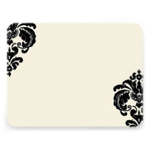 Royal Black Damask Wedding RSVP Personalized Invite