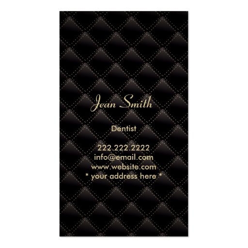 Royal Black Dental Clinic business card (back side)