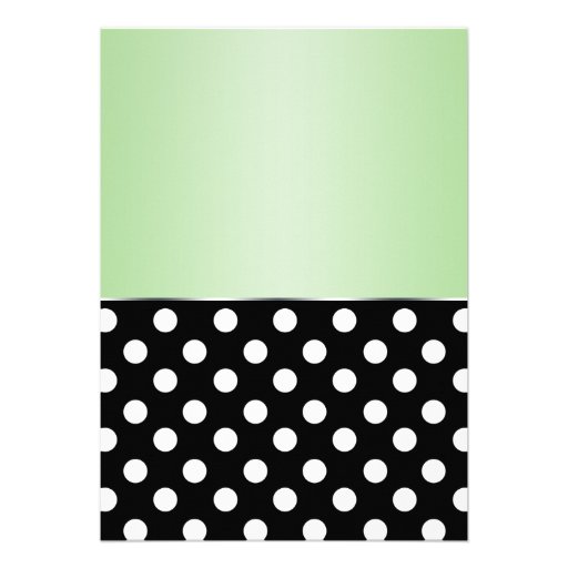 Royal Black Polka Dot Green Baby Shower Invitation