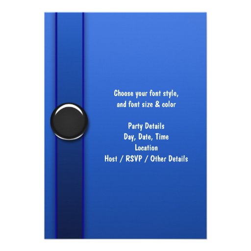 Royal Blue 40th Birthday Invitation