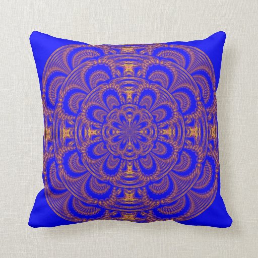 Royal Blue and Gold American MoJo Pillow Zazzle