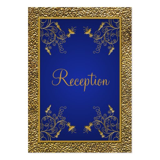 Royal Blue and Gold Enclosure Card Business Card Template (front side)