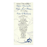 royal blue and ivory Wedding program Rack Card