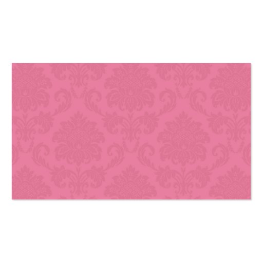 Royal Blue and Pink Damask Placecards Business Card Template (back side)