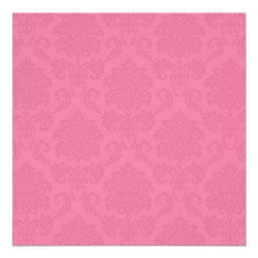 Royal Blue and Pink Damask Table Number Personalized Invites